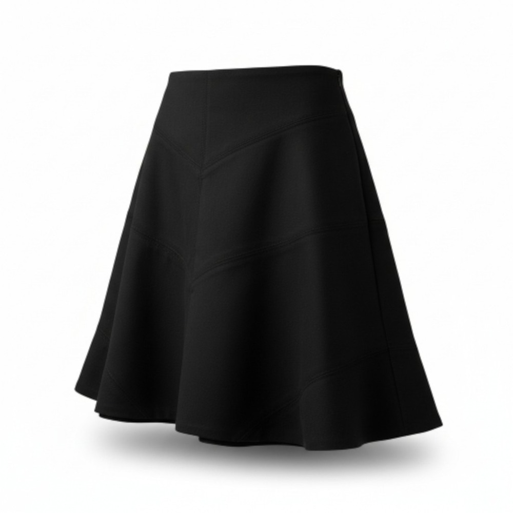 ANN TAYLOR Loft Petites Mini‎ Flare Skirt Black Sz 8 Petite
